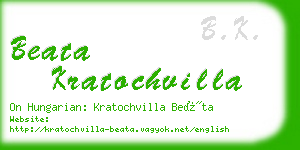 beata kratochvilla business card